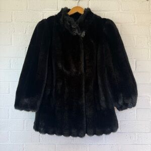 Vintage Elegant Style VI Ltd faux black fur coat estimate size M/L
